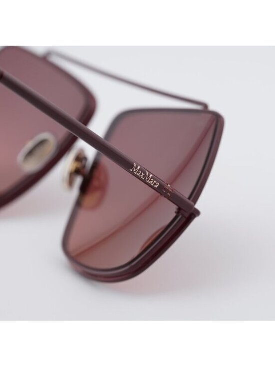 Max Mara ELSAPETITE MM0102 69F Sunglasses Bordeaux Butterfly Frame, Brown Lenses main image 5